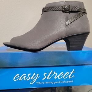 Woman's Gray Open-Toe Bootie